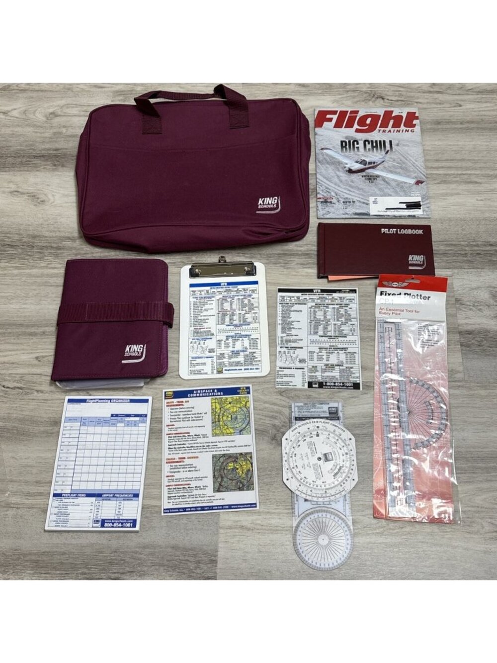 Pilot Navigation Bundle CP1 Plotter E6-B Flight Computer VFR Charts Training